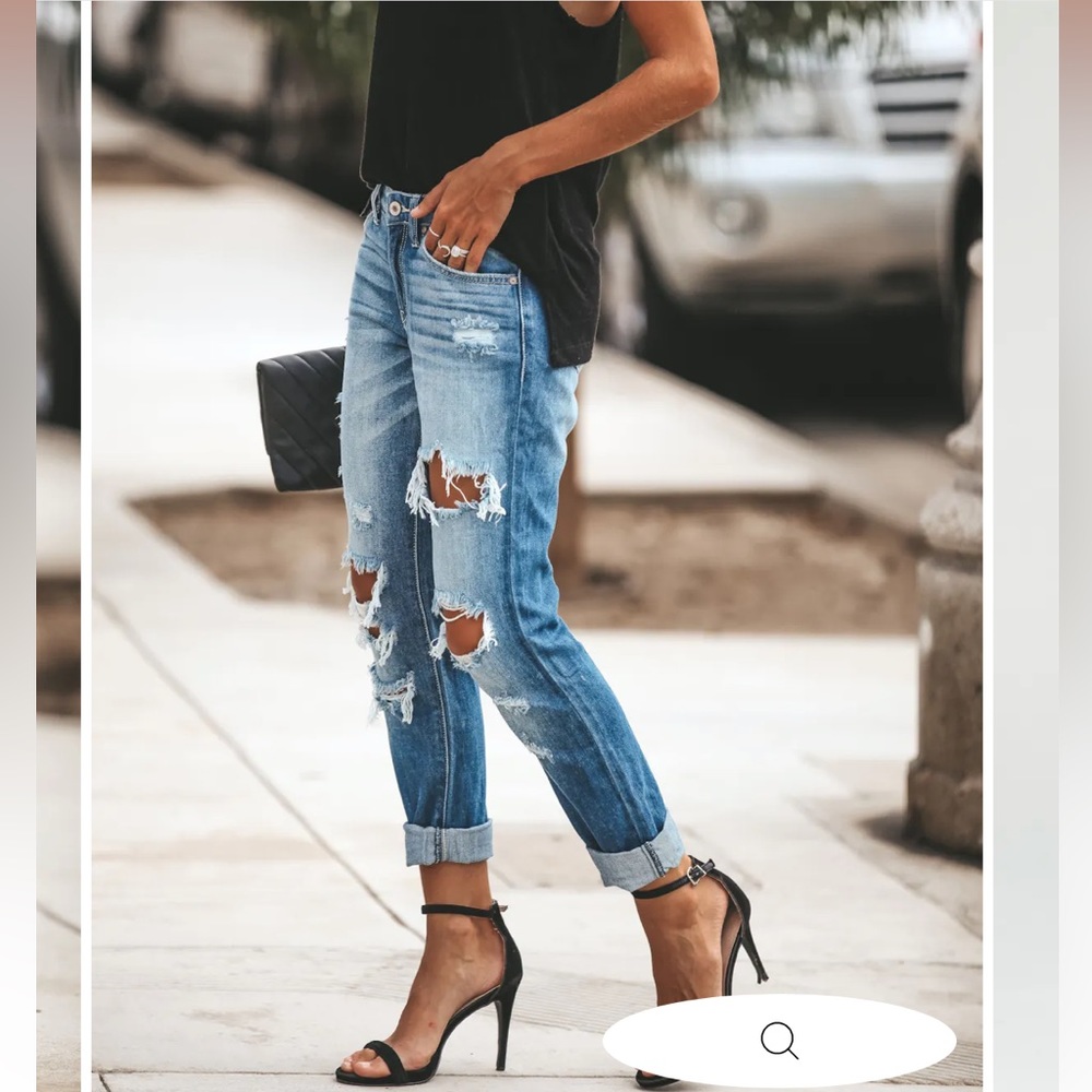 Vici Light Blue Distressed Boyfriend Jeans